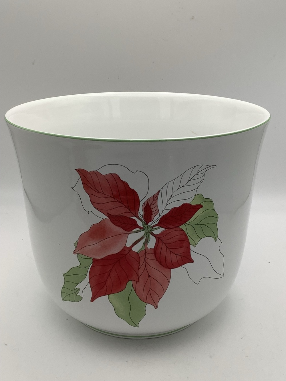 Vintage Block Bernarda Portugal Poinsettia Cachepot/ Planter